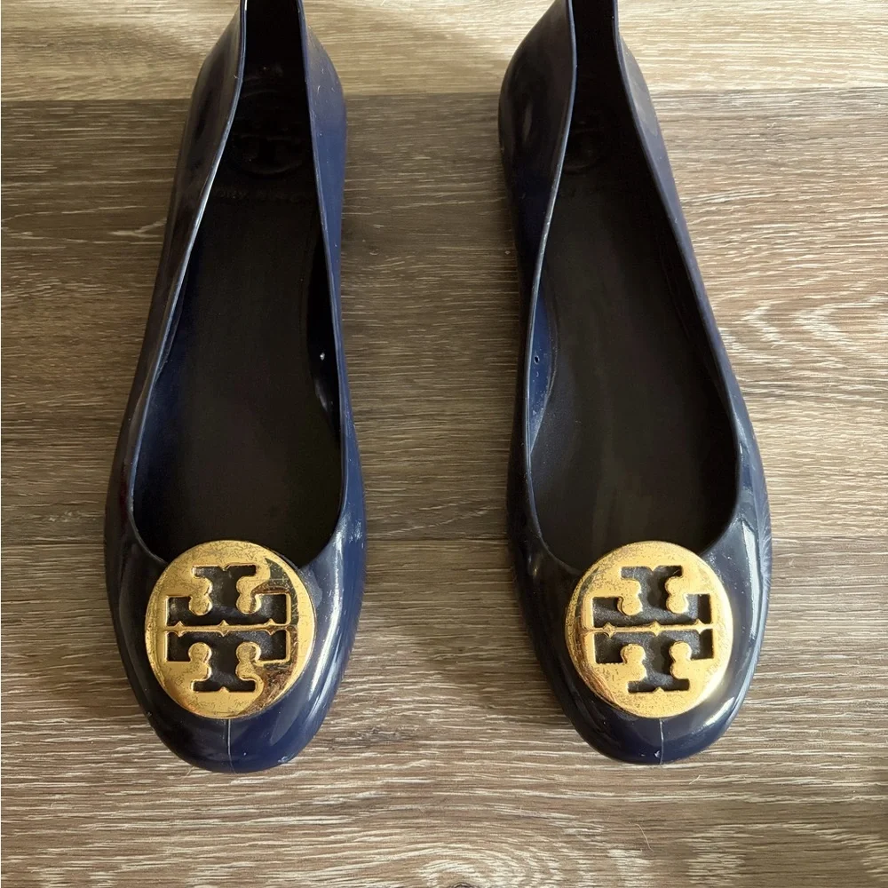 Tory Burch Navy Jelly Flats size 8